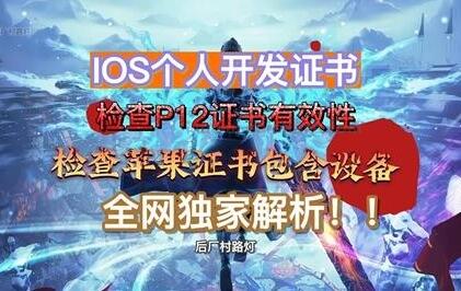 【干货】IOS苹果P12证书有效性检测 及查看证书是否包含自己的设备