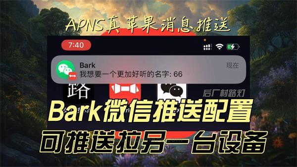 微信多开使用pkc功能配合bark实现消息推送 真苹果推送APNS 同时也可以推送另一台设备